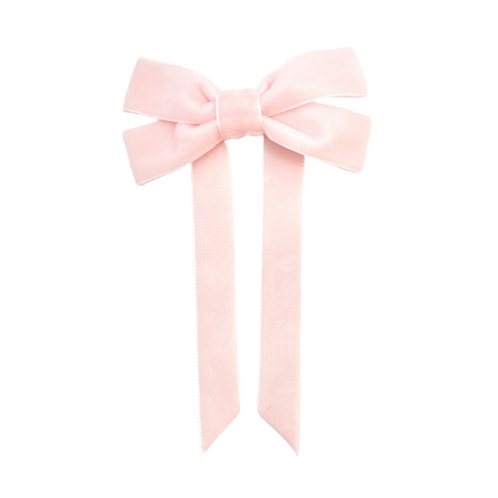 Fable Petite Velvet Bow/ Pale Pink