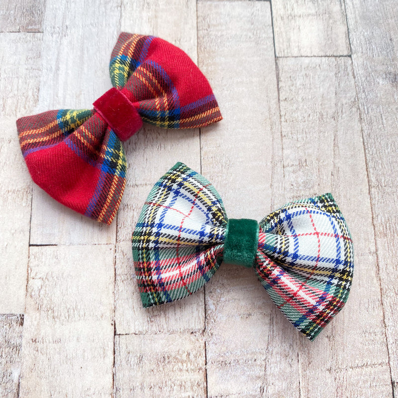 LITTLE Tartan Bow / Red