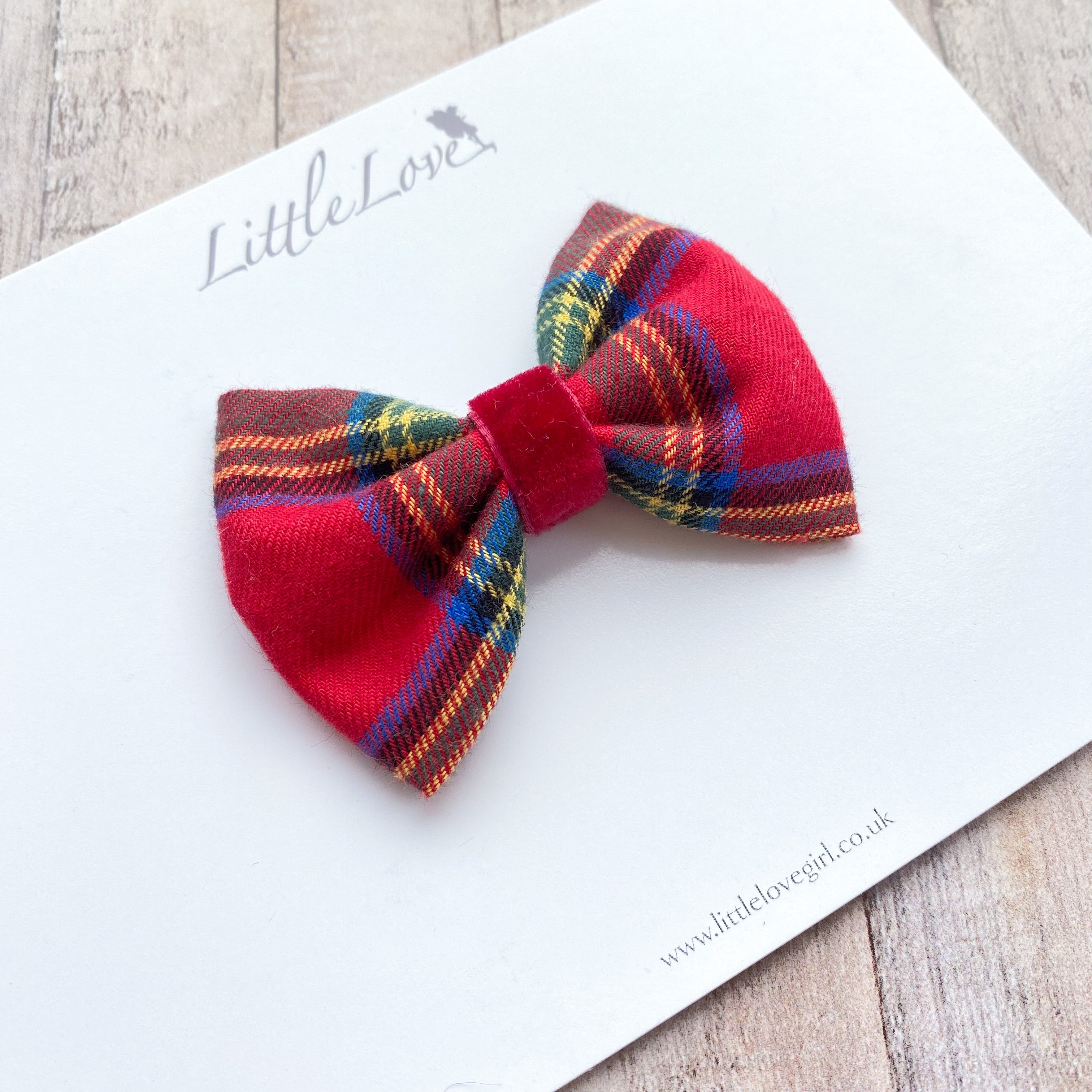 LITTLE Tartan Bow / Red